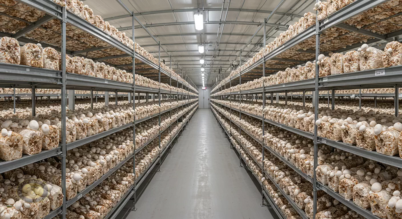 عکس مربوط به عکس قارچ های دکمه ای سفید در سالن های کشت قارچ هستی