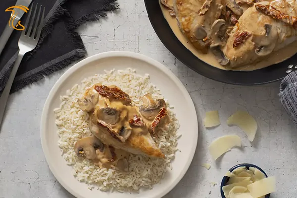 طرز تهیه پلوقارچ با مرغ