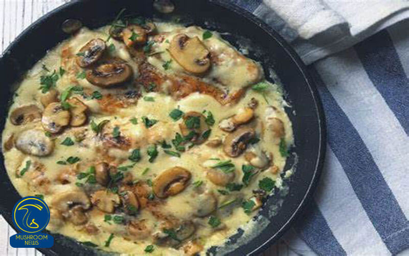 آموزش آشپزی با قارچ - دستور پخت خوراک قارچ و جعفری