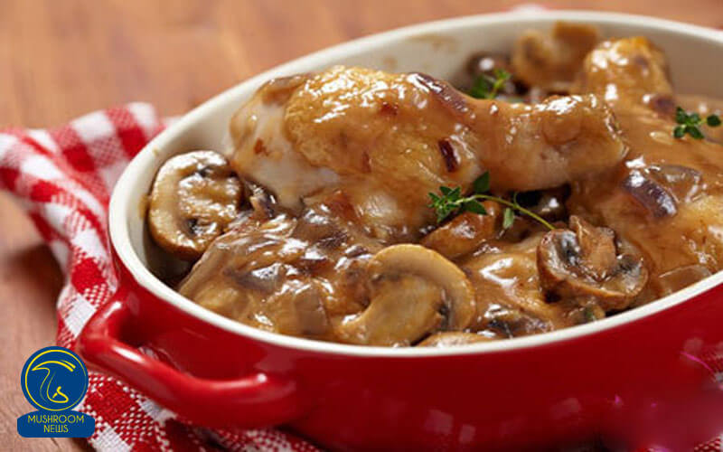 آموزش آشپزی با قارچ - دستور پخت خوراک مرغ و قارچ