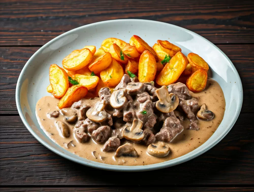 آموزش آشپزی با قارچ - طرز تهیه بیف استراگانف با سس قارچ