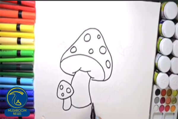 نقاشی قارچ با ماژیک