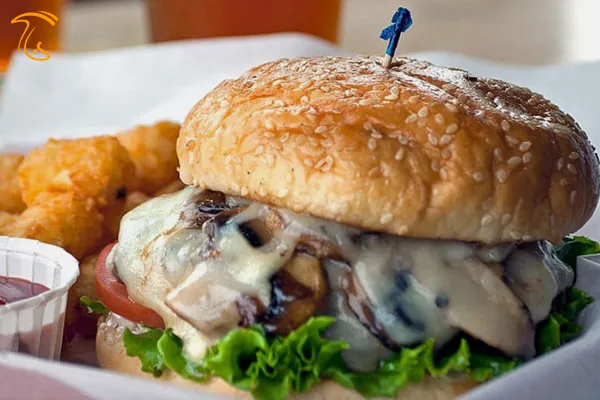 آموزش آشپزی با قارچ - طرز تهیه ساندویچ ماشروم برگر یا همبرگر قارچ