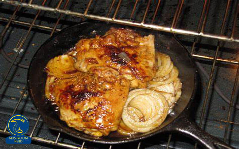 آموزش آشپزی با قارچ - طرز تهیه خوراک مرغ و قارچ با سرکه بالزامیک - سوکیتا