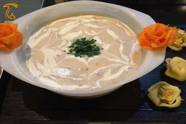 آموزش آشپزی با قارچ - دستور پخت سوپ قارچ با کروتی سیب