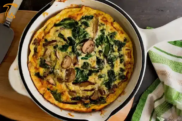 طرز تهیه املت قارچ و اسفناج