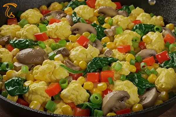 املت سبزیجات با قارچ