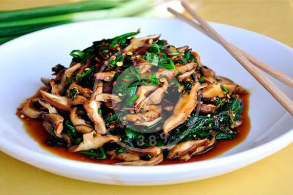 آموزش آشپزی با قارچ - خوراک قارچ و اسفناج چینی