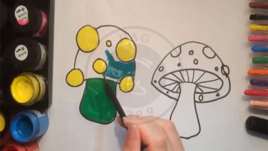 آموزش رنگ های اصلی با نقاشی قارچ