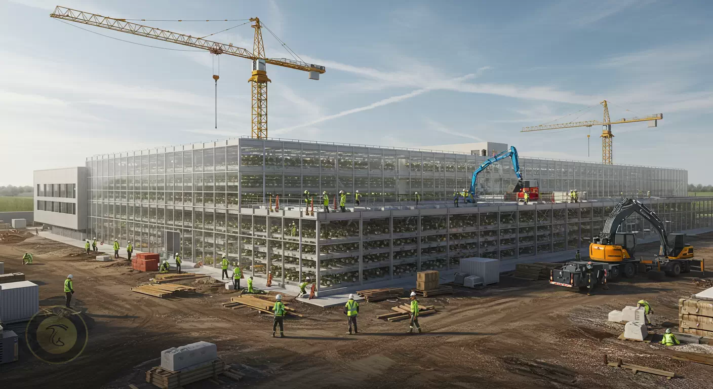 عکس مربوط به آغاز عملیات ساخت و ساز واحد پرورش قارچ به ظرفیت 1000 تنی