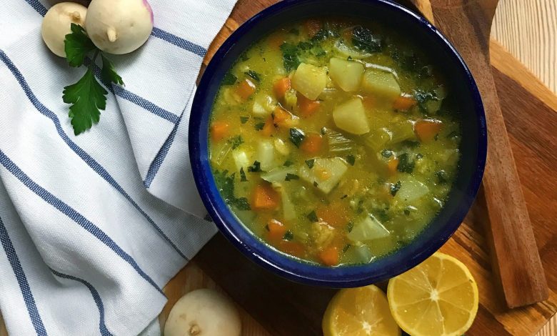 آموزش آشپزی: سوپ شلغم و قارچ