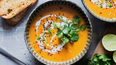 آموزش آشپزی: سوپ کدو حلوایی با قارچ وشیر