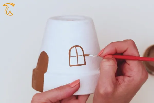  کشیدن پنجره کاردستی کلبه قارچی 