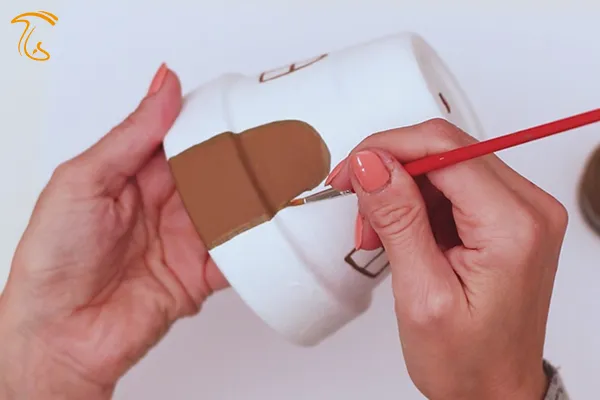 نقاشی کلبه قارچی با قلم مو