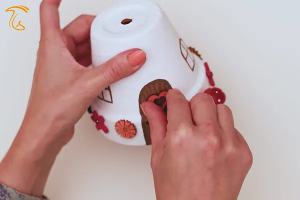 کاردستی خانه قارچی با گلدون