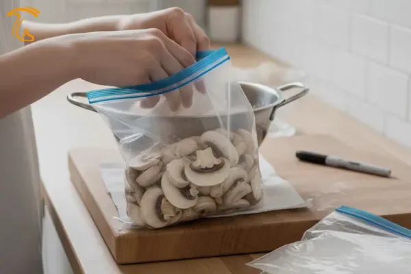 قارچ ها را بسته بندی و در فریزر قرار دهید