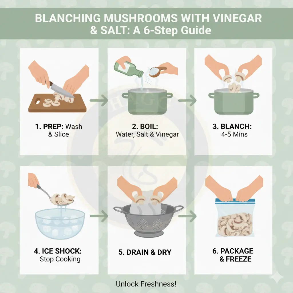 بلانچ قارچ. آموزش بلانچ کردن قارچ.