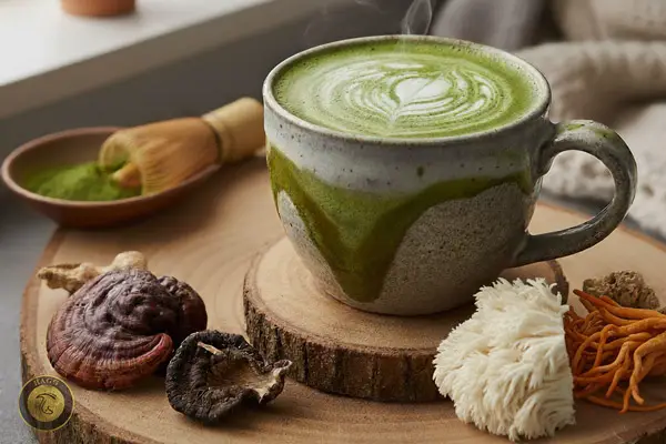 نوشیدنی ماچا قارچ از ترکیب چای سبز ماچا و پودر قارچ های کاربردی