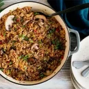 آموزش آشپزی با قارچ - ویدیوی طرز تهیه پلو قارچ - غذای گیاهی