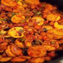 آموزش آشپزی با قارچ - طرز تهیه خوراک سوسیس بندری با قارچ و پنیر