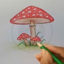 چطوری به سادگی قارچ بکشیم؟ آموزش نقاشی قارچ حرفه ای