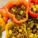 آموزش آشپزی با قارچ - غذای گیاهی - طرز تهیه خوراک فلفل دلمه ای با قارچ