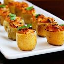 آموزش آشپزی با قارچ - طرز تهیه دلمه سیب زمینی و قارچ - غذای گیاهی