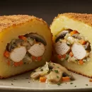 طرز تهیه کتلت شکم پر مرغ و قارچ