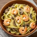 آموزش آشپزی با قارچ - طرز تهیه پاستا میگو و قارچ